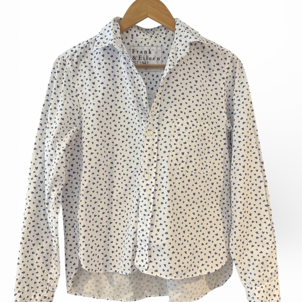 Frank & Eileen Silvio Heart Print Shirt XS
